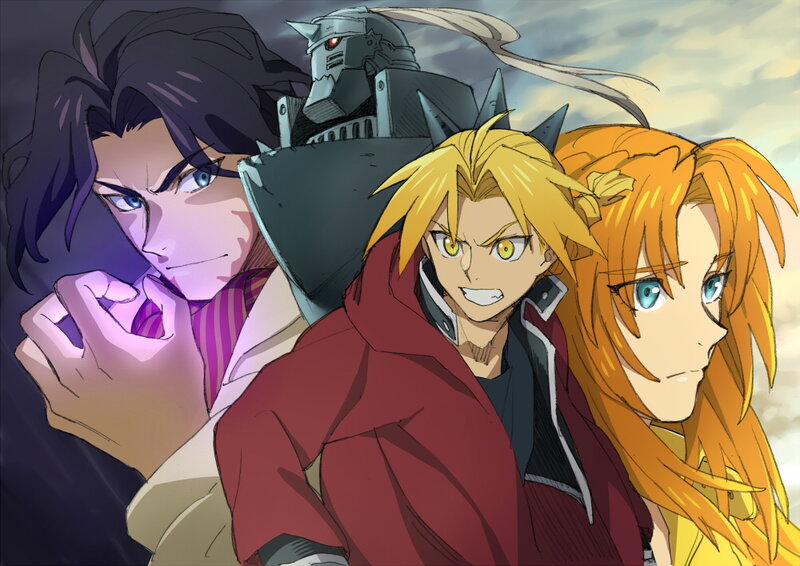 Three Characters with Robot — Red