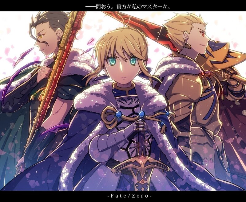 Three Characters with Swords — Purple