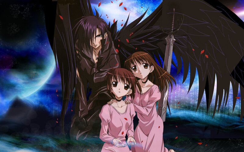 Three Characters with Wings — Blue