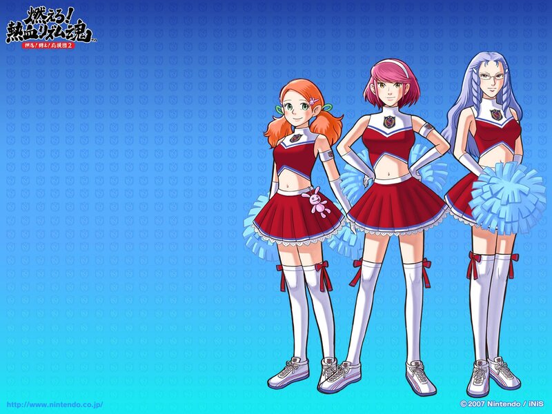 Three Cheerleaders — Blue