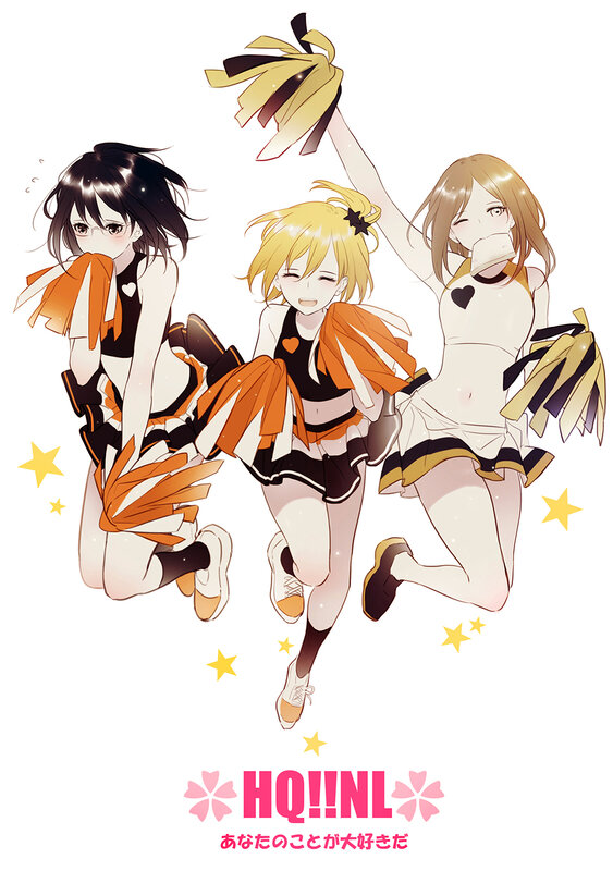 Three Cheerleaders Jumping