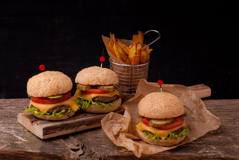 Three Cheeseburgers — Brown