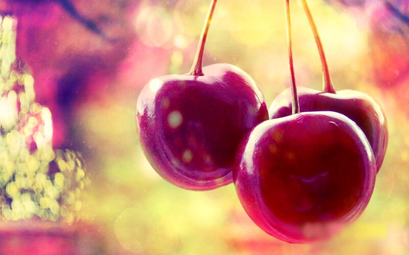 Three Cherries Hanging — Red