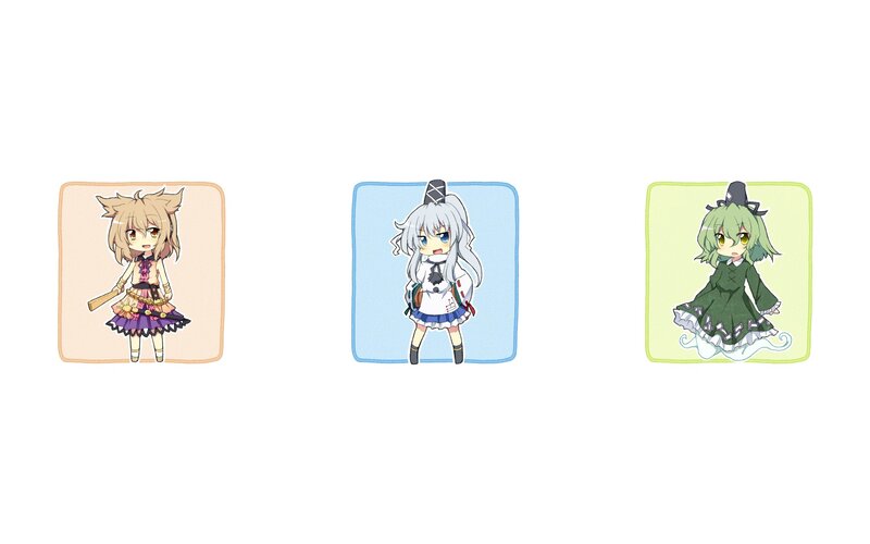 Three chibi anime characters