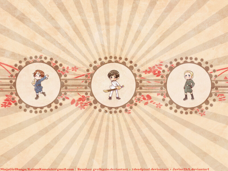 Three Chibi Characters — Beige, Playful