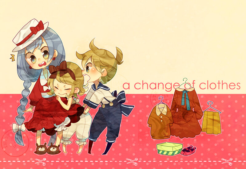 Three Chibi Characters — Red, Playful
