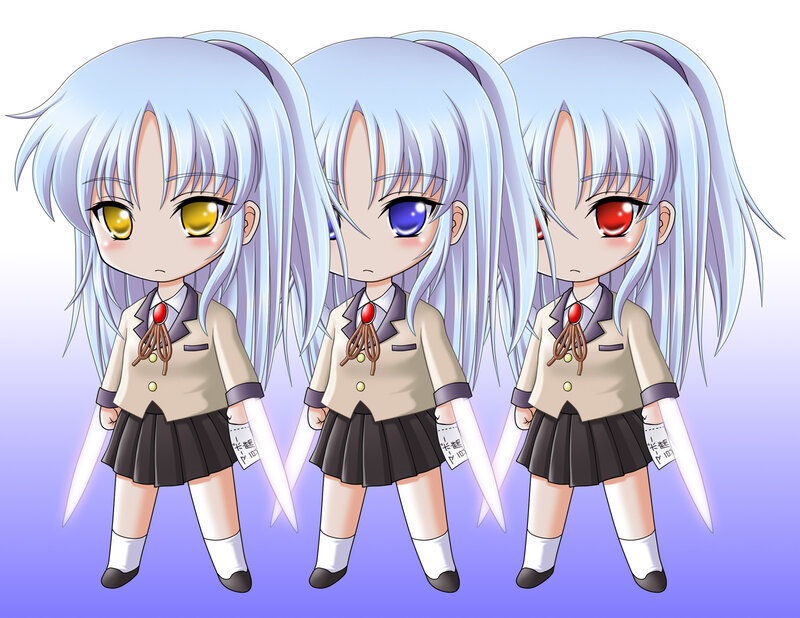 Three Chibi Girls — Blue