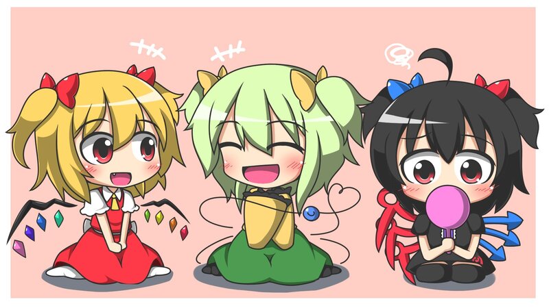 Three Chibi Girls — Pink
