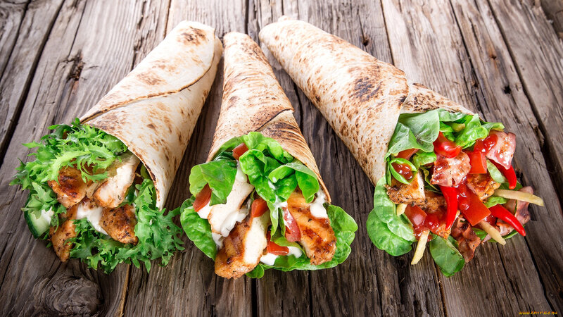 Three Chicken Wraps
