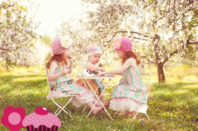 Three Children at Tea Party