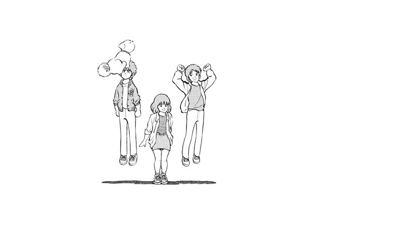 three children in a manga panel