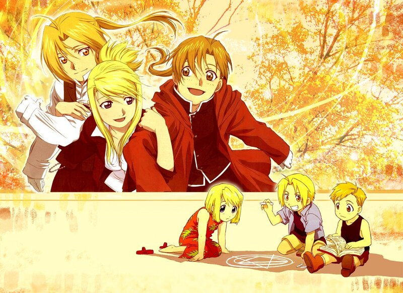 Three Children in Autumn — Yellow, Nostalgic