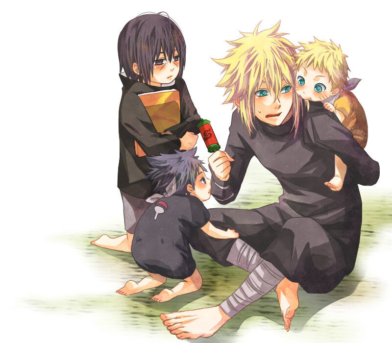 Three Children in Black Clothes