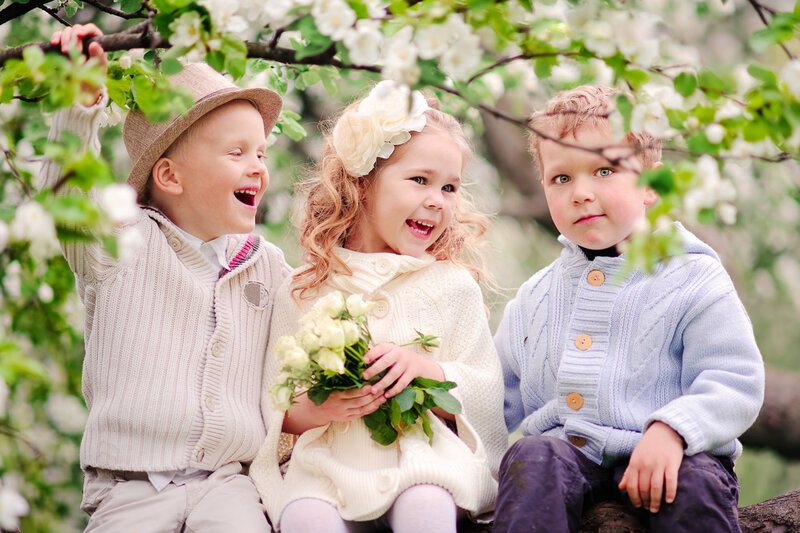 Three Children in Flowers