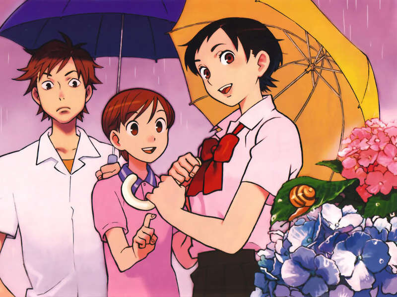 Three Children in Rain