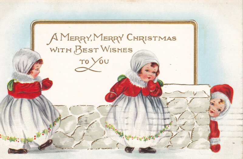Three Children in Winter Clothes
