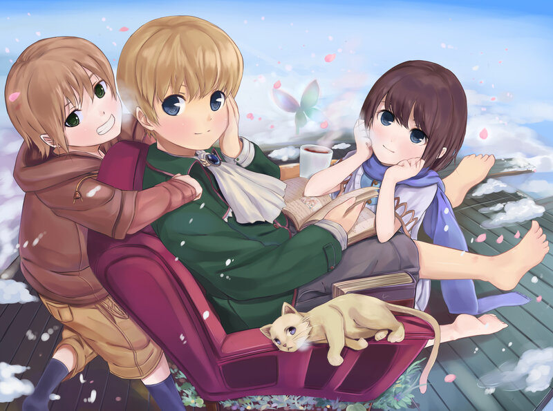 Three Children on a Bench