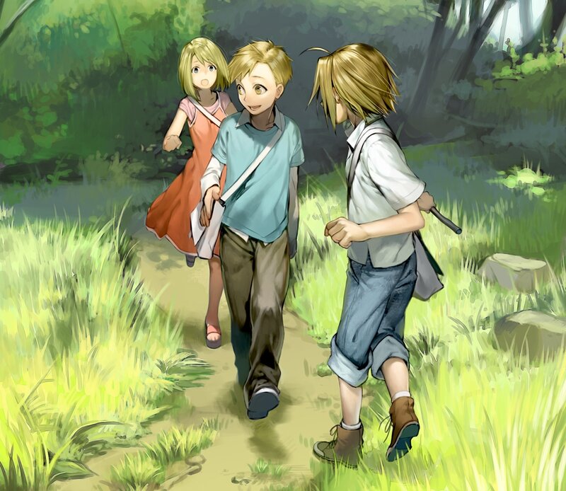 Three Children on a Path