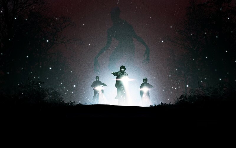 Three Children on Bikes — Black