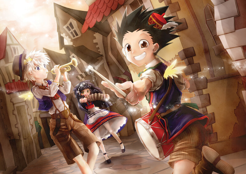 Three Children Playing Instruments