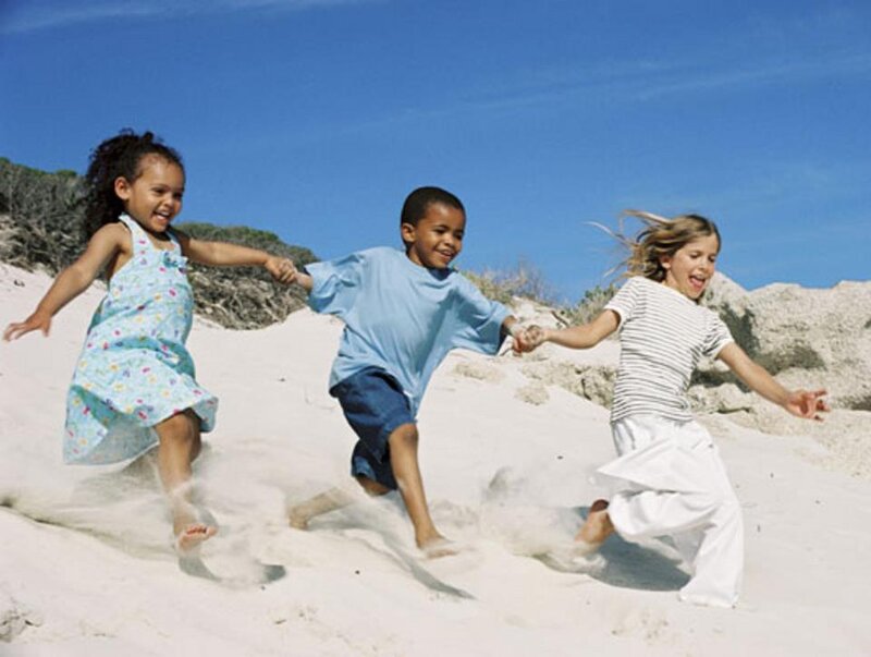 Three Children Running