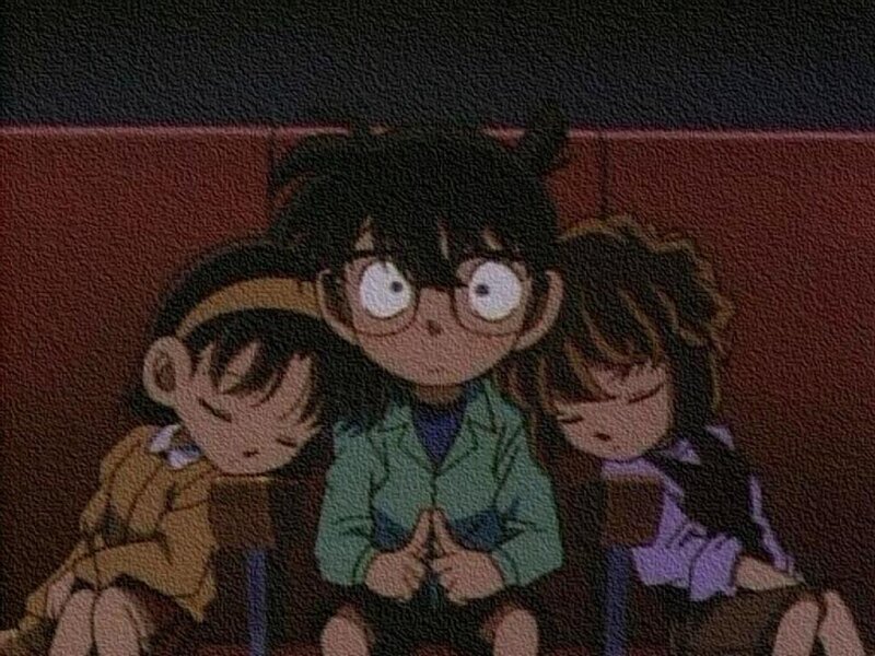 Three Children Sitting — Green, Calm