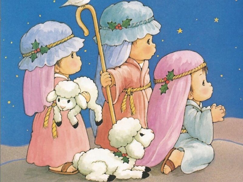 Three Children with Sheep