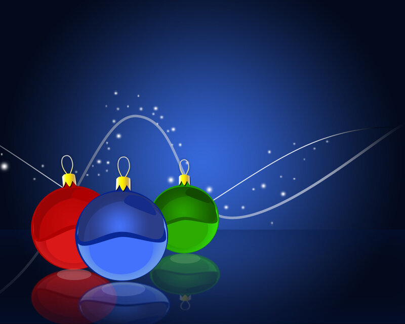 Three Christmas Ornaments — Blue, Festive, Night