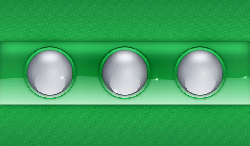 Three Circular Buttons — Green
