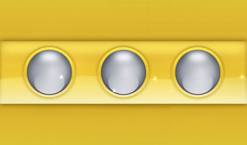 Three Circular Buttons — Yellow