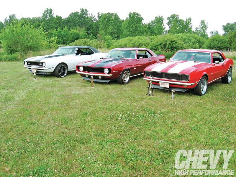 Three Classic Chevrolet Camaro Cars