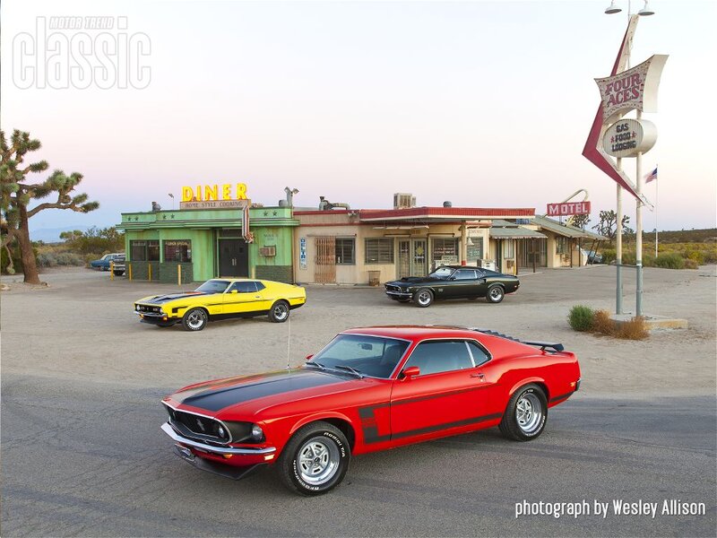Three Classic Muscle Cars — Red, Retro