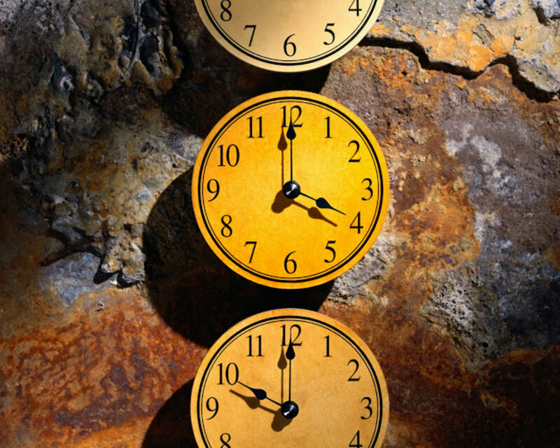 Three Clocks on Rock