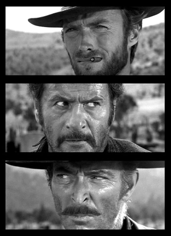 three close-up shots of a man