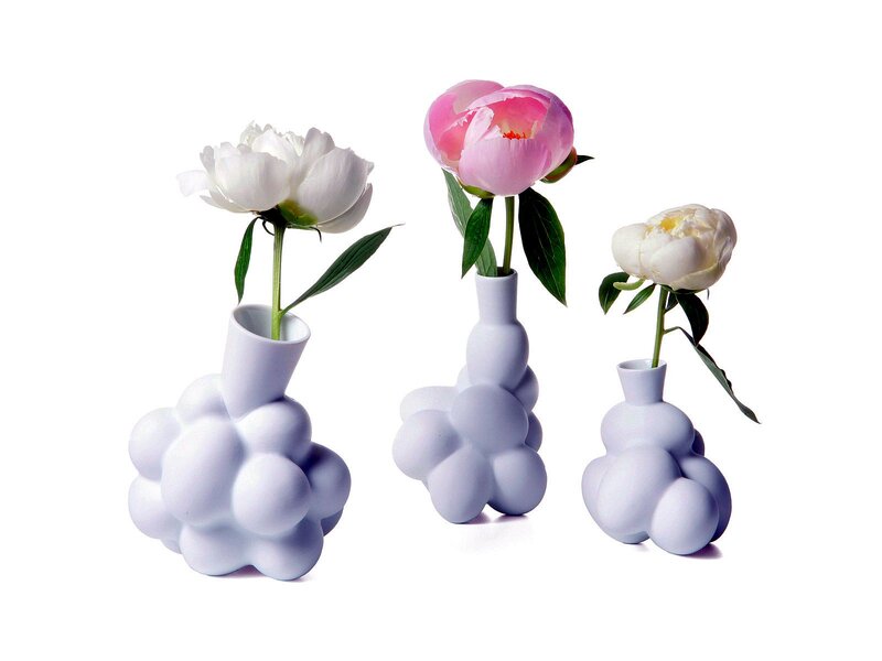 Three Cloud Vases with Flowers