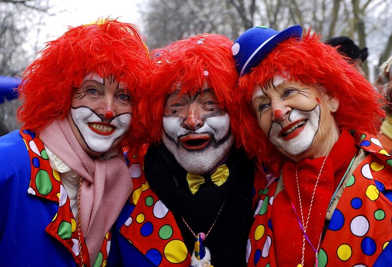 Three Clowns Posing