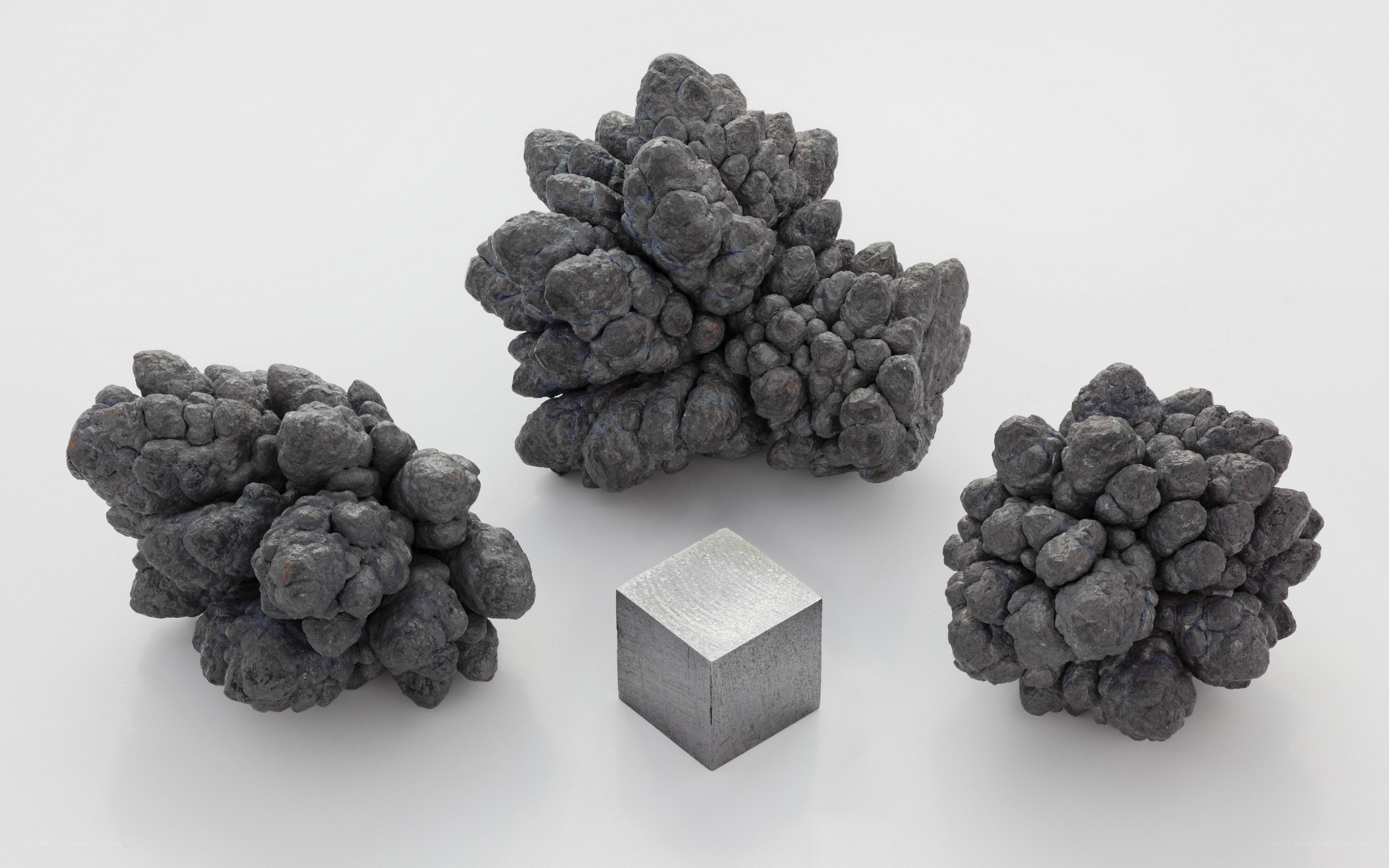 three clusters of metal samples