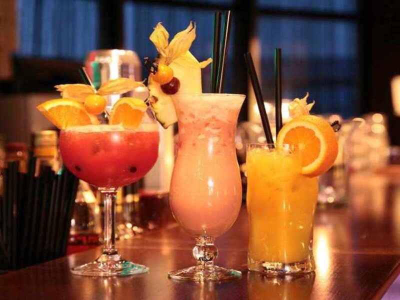 Three Cocktails on Bar