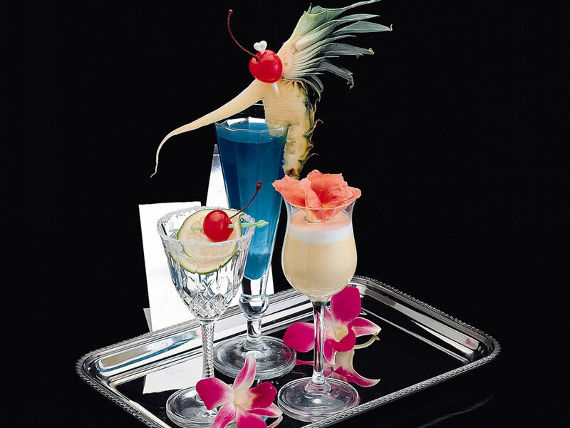 Three Cocktails on Tray