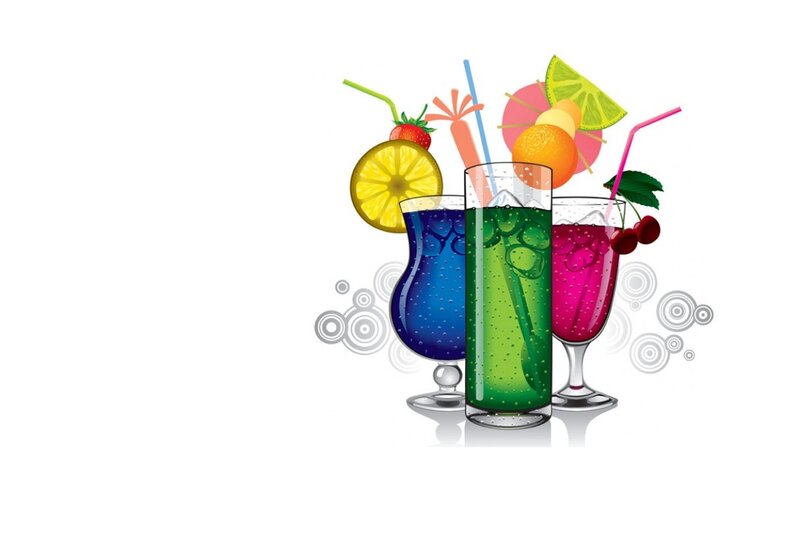 Three Cocktails with Garnishes