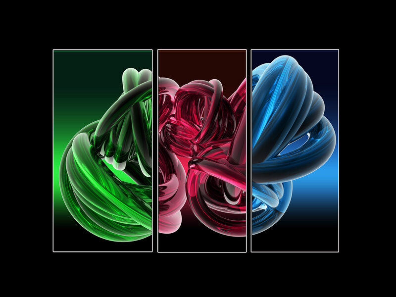 Three Colored Abstract Forms