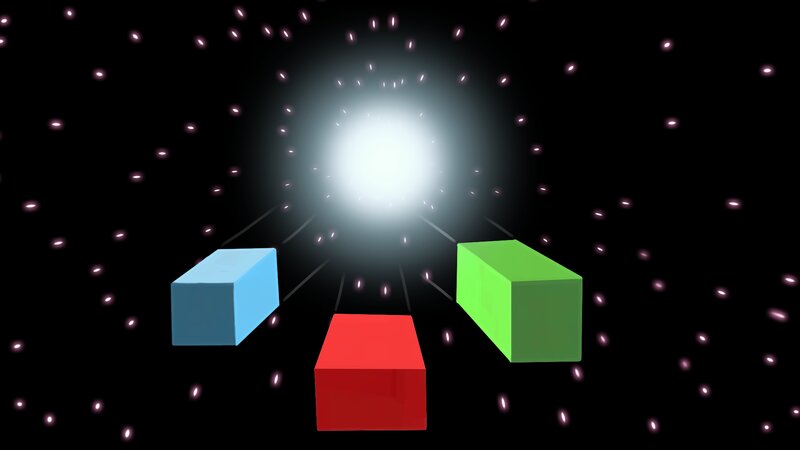Three Colored Blocks