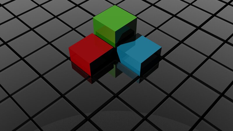 Three Colored Cubes — Red