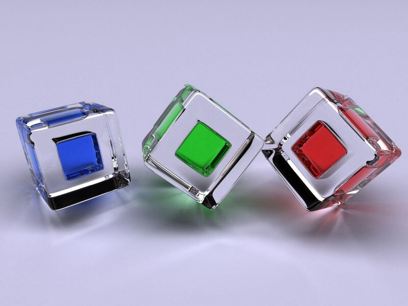Three Colored Cubes