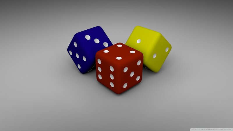 Three Colored Dice — Red, Neutral