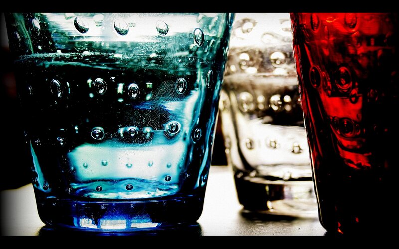 Three Colored Glasses — Blue