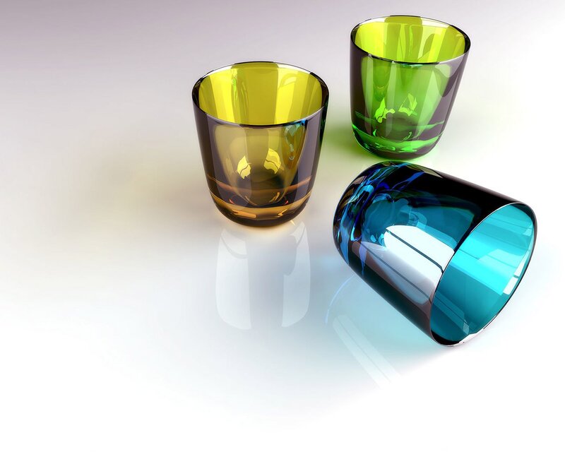 Three Colored Glasses — Green