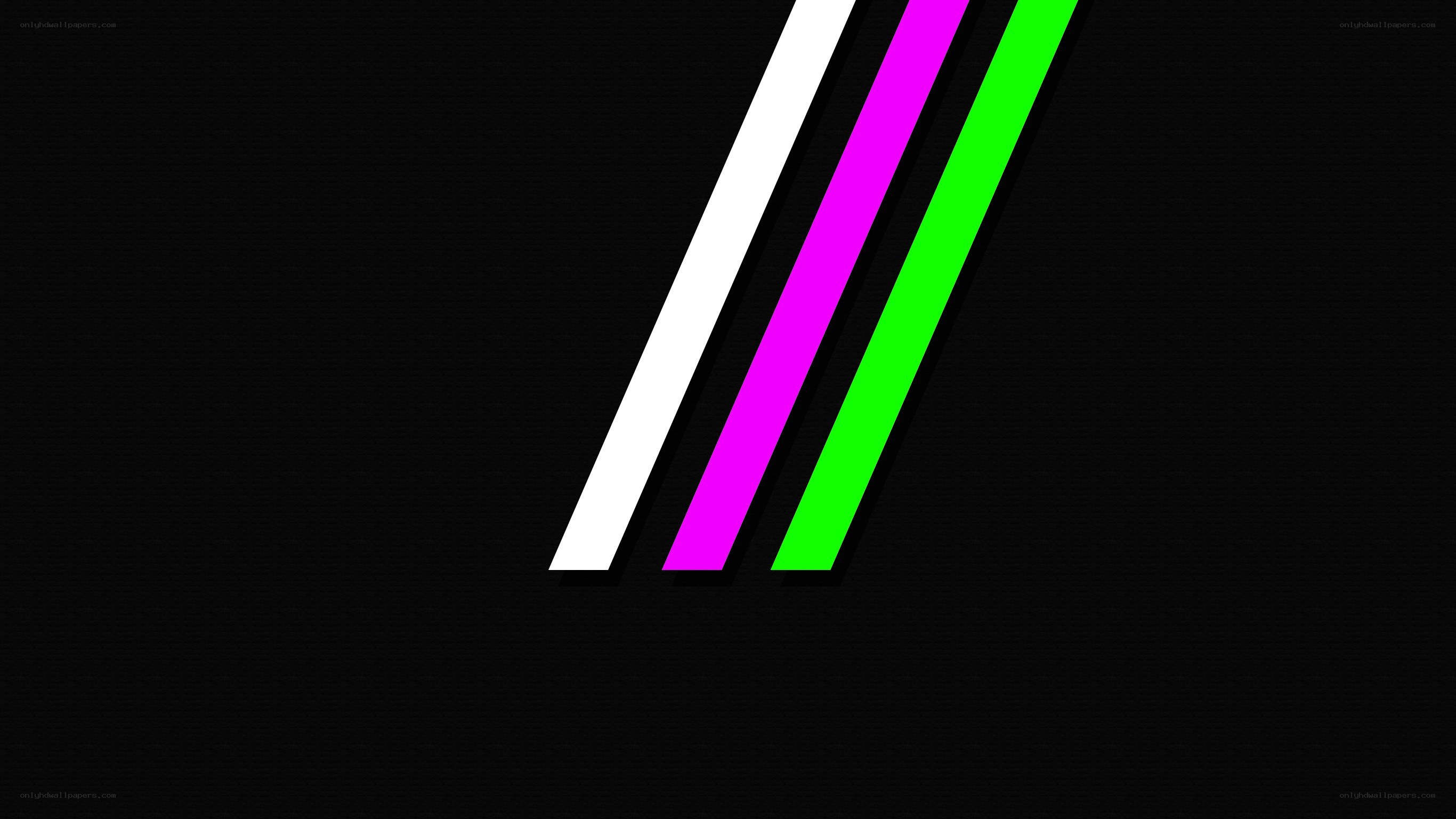 three colored lines on black