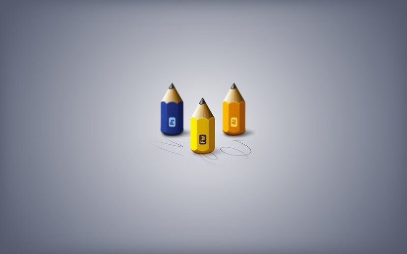 Three Colored Pencils — Gray