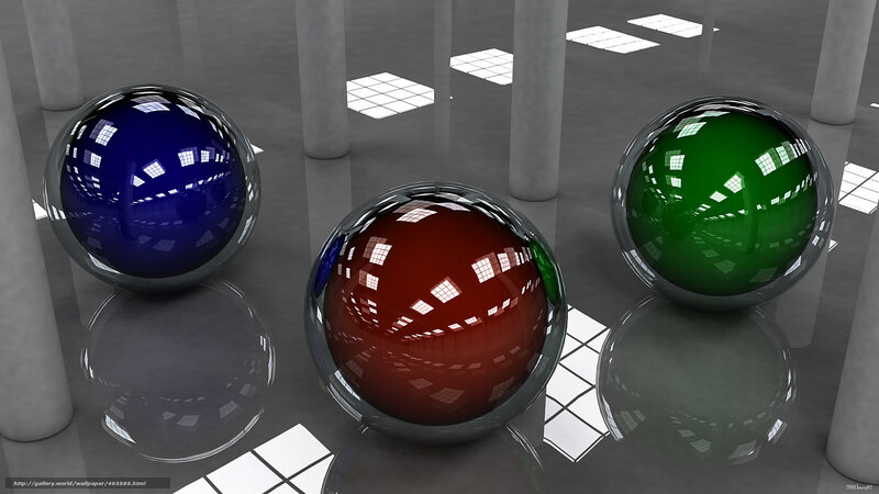 Three Colored Spheres — Blue